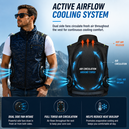 LITEGUEST 360° Side Fan Cooling Vest | Outdoor Summer Gear