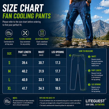 LITEGUEST Fan Cooling Pants | USB Powered Active Cooling for Outdoors