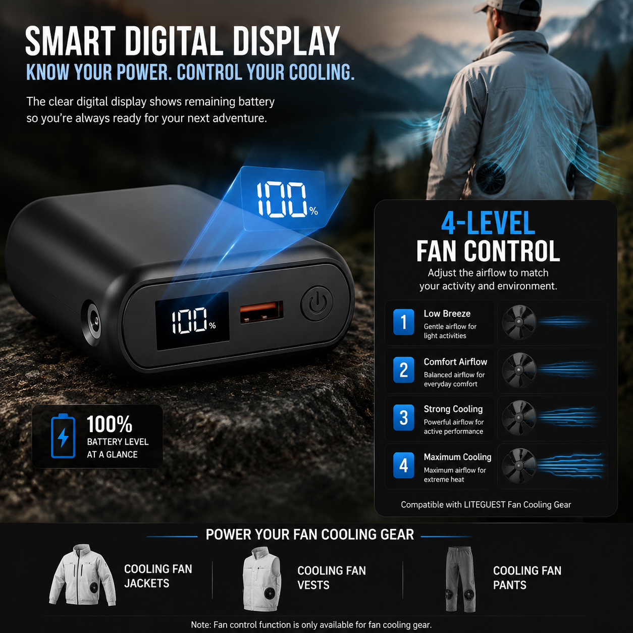 LITEGUEST 20,000mAh Power Bank | Heated &amp; Cooling Gear Ready