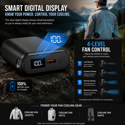 LITEGUEST 20,000mAh Power Bank | Heated &amp; Cooling Gear Ready