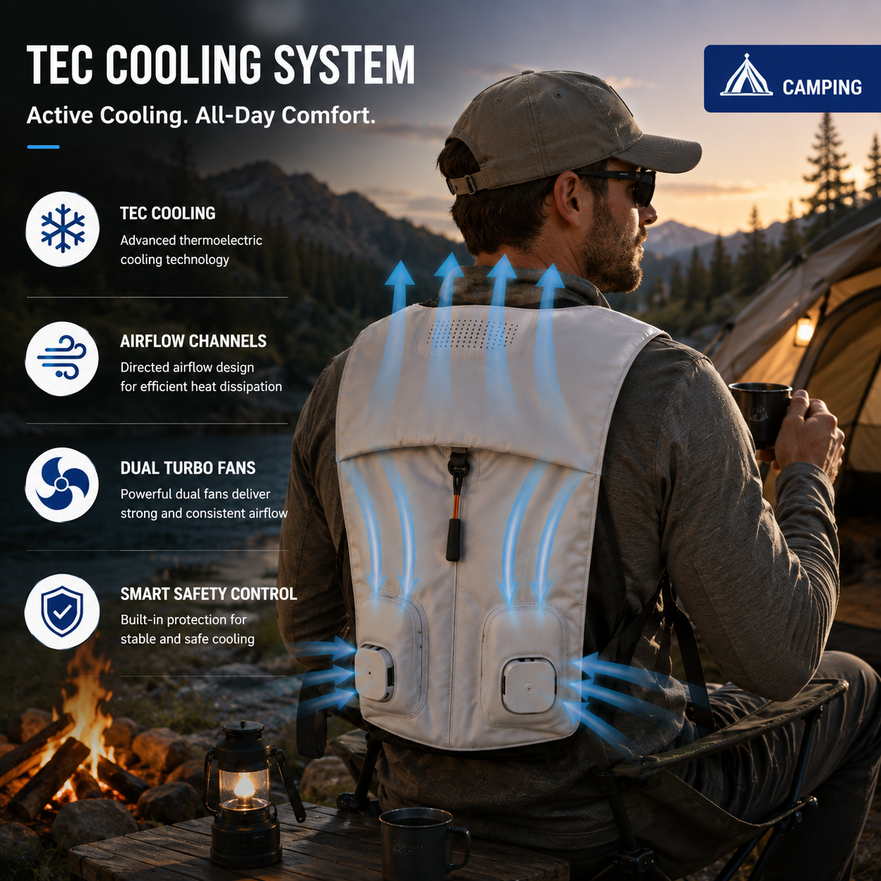 LITEGUEST TEC Air Conditioning Vest Pro | Advanced Cooling Vest