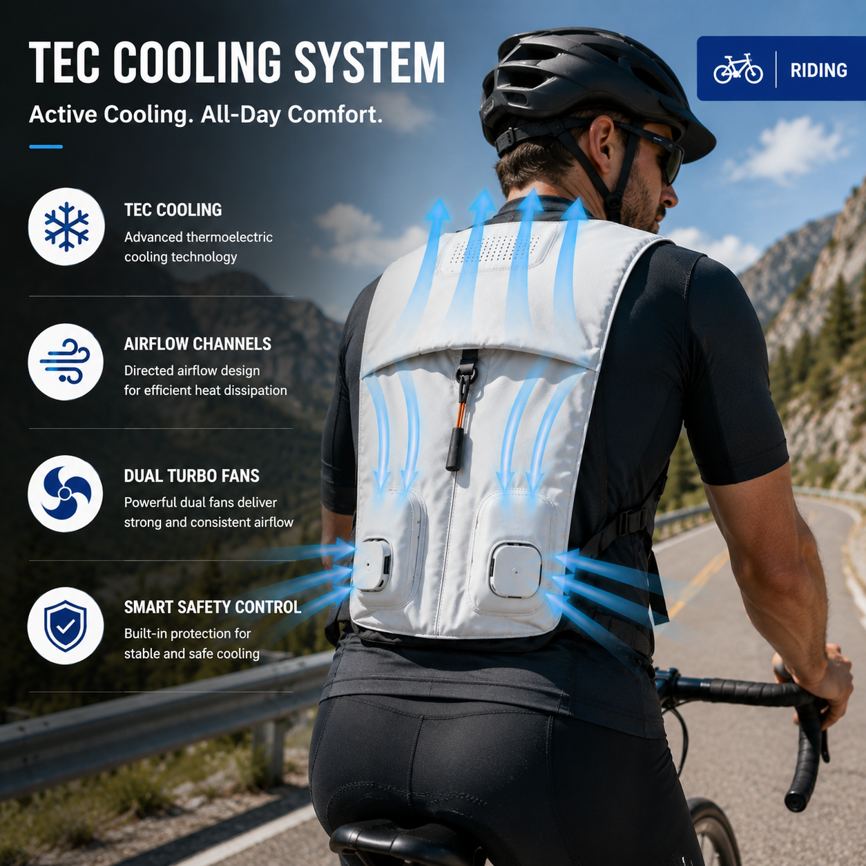 LITEGUEST TEC Air Conditioning Vest Pro | Advanced Cooling Vest