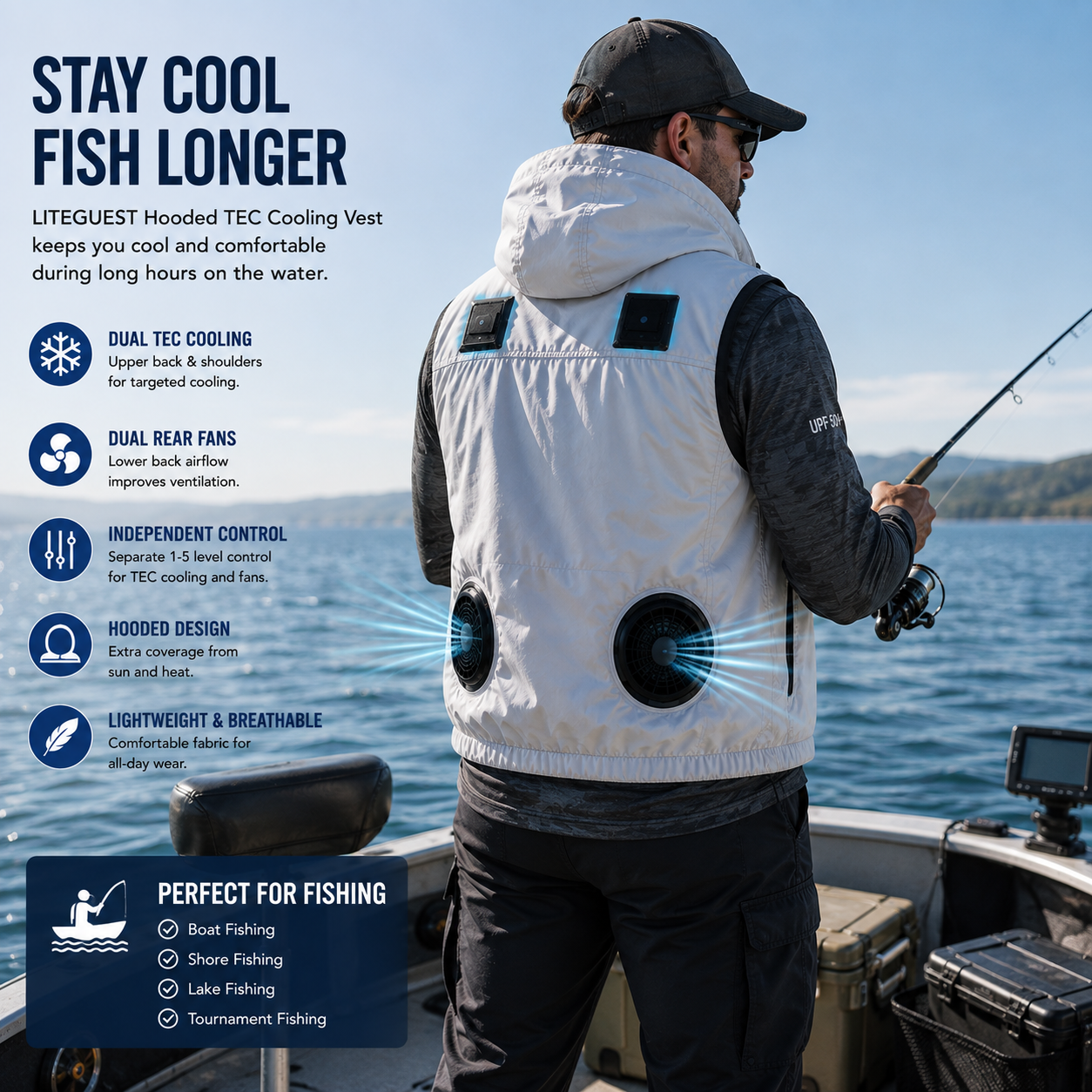 LITEGUEST Hooded TEC Cooling Vest – Dual Semiconductor Cooling