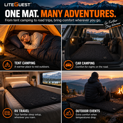 LITEGUEST 7-Zone USB Heated Sleeping Mat | Camping Sleeping Pad