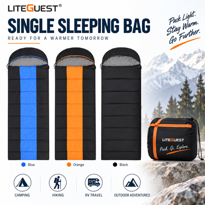 LITEGUEST USB Heated Single Sleeping Bag | Heated Camping Sleeping Bag