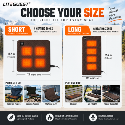 LITEGUEST Ultra Slim Heated Seat Cushion | USB Heated Seat Cushion