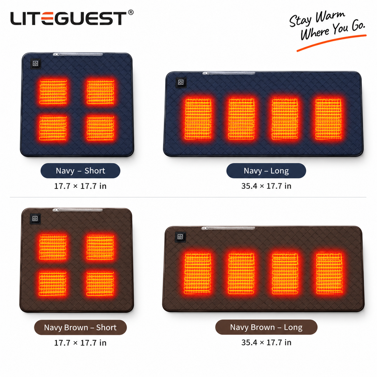 LITEGUEST Ultra Slim Heated Seat Cushion | USB Heated Seat Cushion