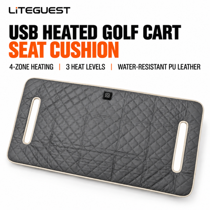 LITEGUEST Heated Golf Cart Seat Cushion | USB Heated Golf Seat Pad