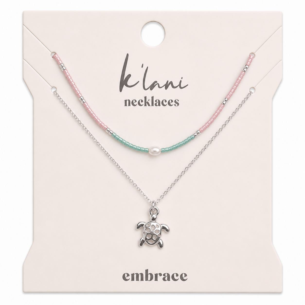 "Embrace" Silver Sea Turtle Necklace Set