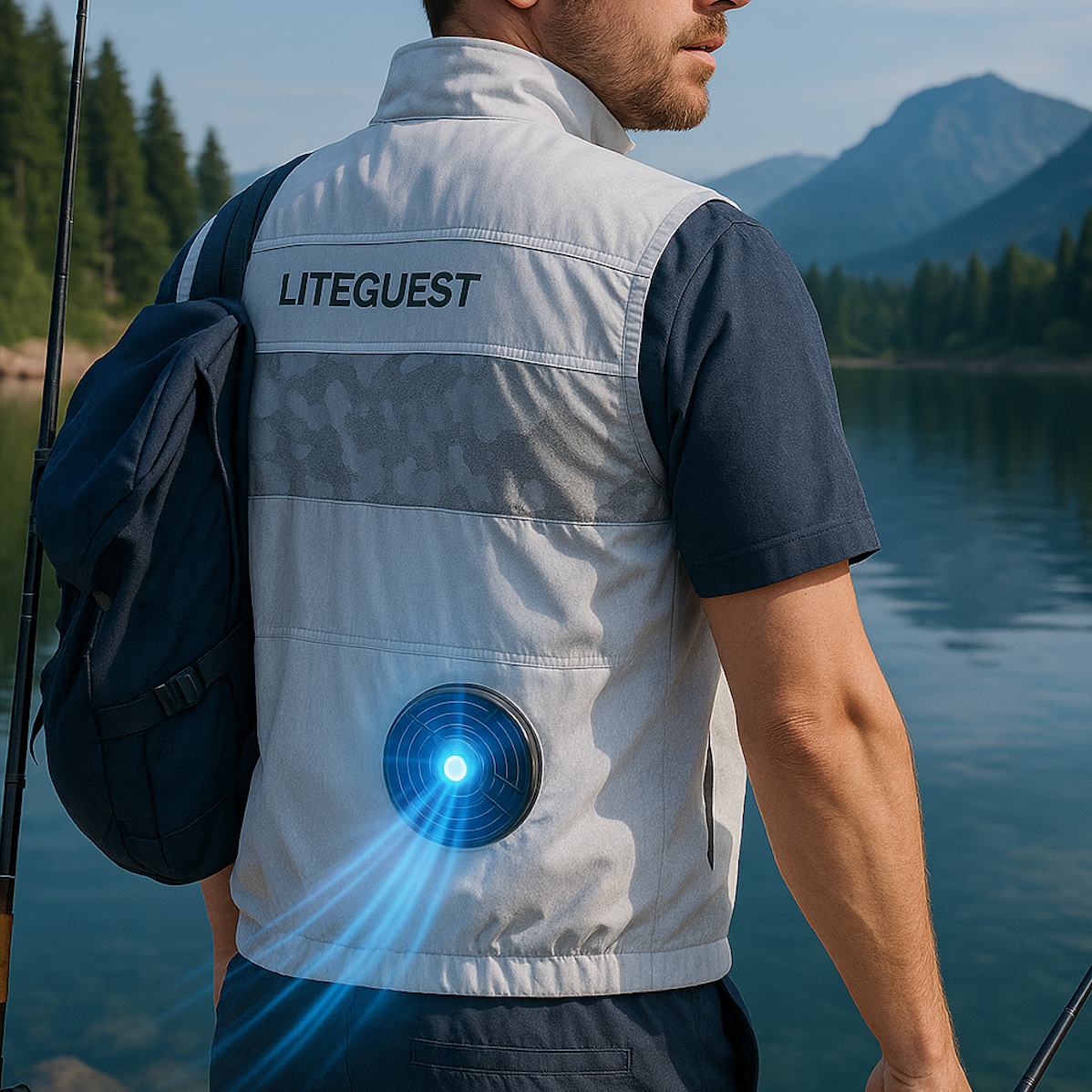 LITEGUEST LED Cooling Fan Jacket – Night Fishing &amp; Outdoor Summer Gear