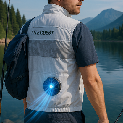 LITEGUEST LED Cooling Fan Jacket – Night Fishing &amp; Outdoor Summer Gear