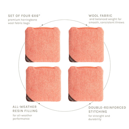 6-in Herringbone Cornhole Bags | Premium All-Weather Collection