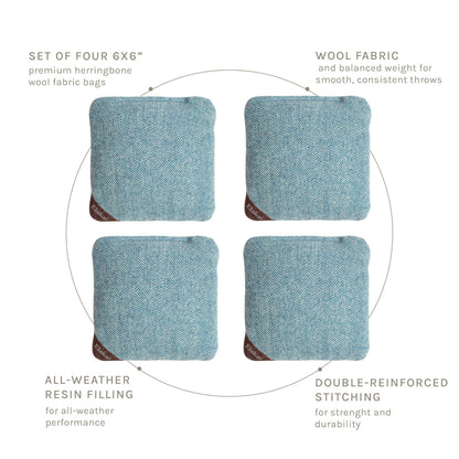 6-in Herringbone Cornhole Bags | Premium All-Weather Collection