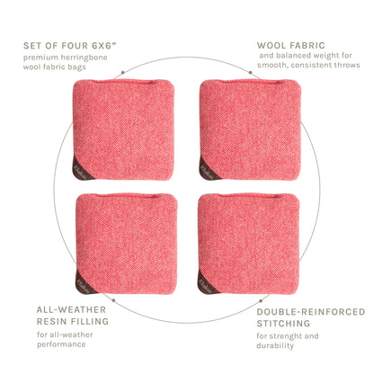 6-in Herringbone Cornhole Bags | Premium All-Weather Collection