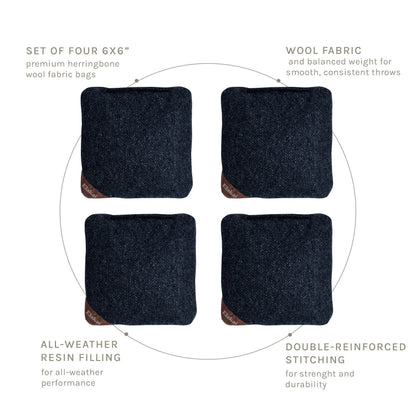6-in Herringbone Cornhole Bags | Premium All-Weather Collection