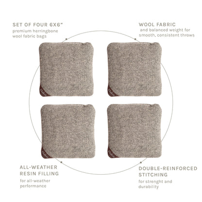 6-in Herringbone Cornhole Bags | Premium All-Weather Collection