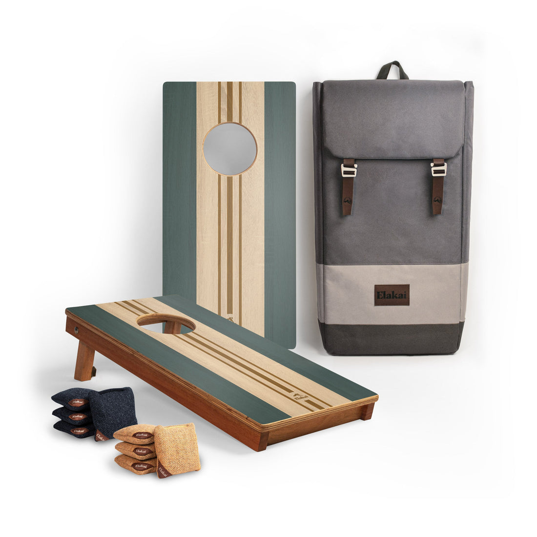 1ft x 2ft Graphic Wood Travel Cornhole Set | Coastal Surf Beach Collection