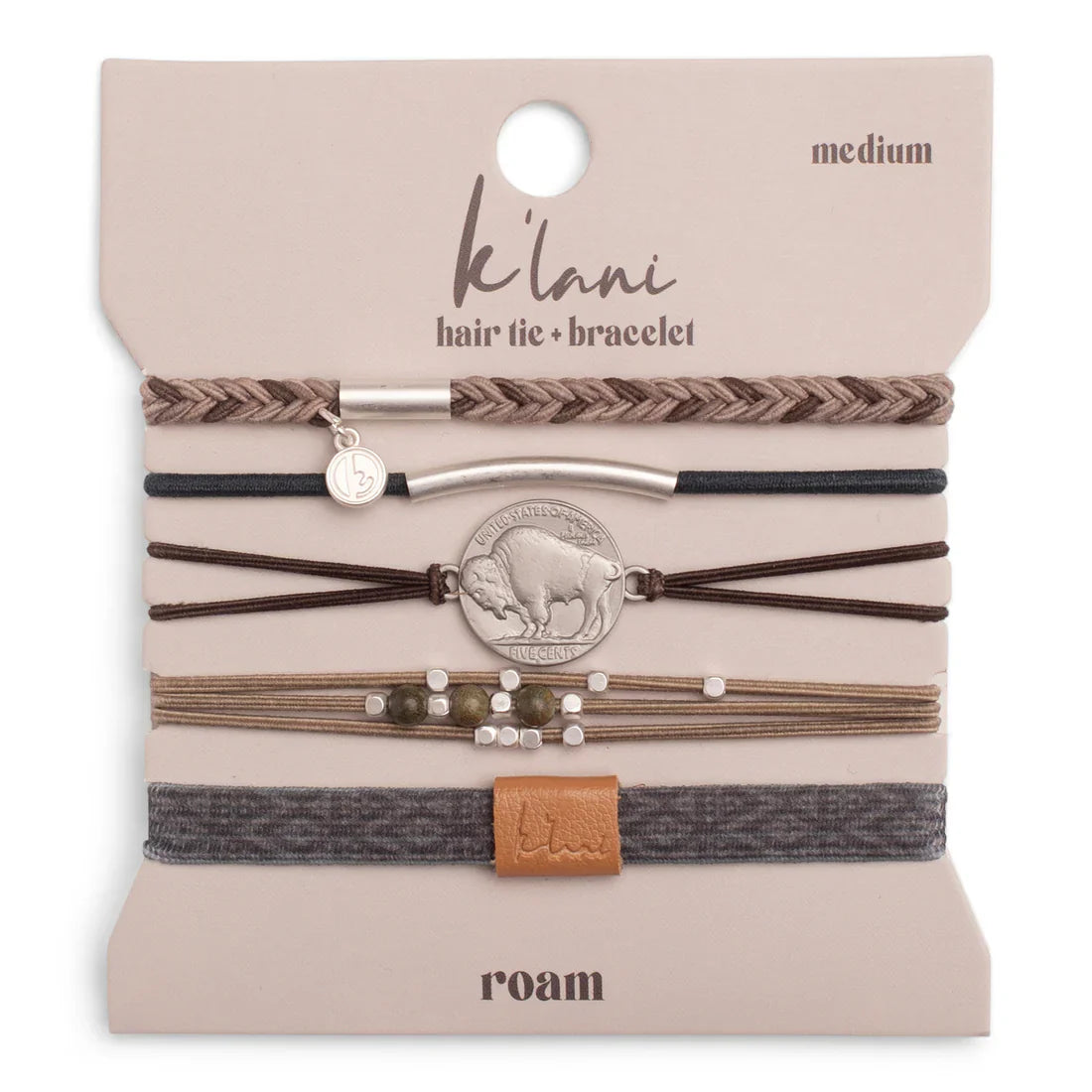 "Roam" Buffalo Charm Hair Tie Bracelets