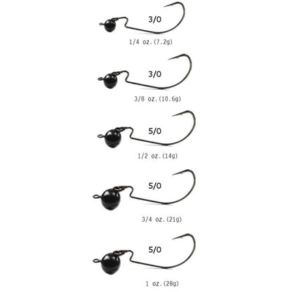 Reaction Tackle Tungsten Football/Swing Jig Heads- 3-Pack