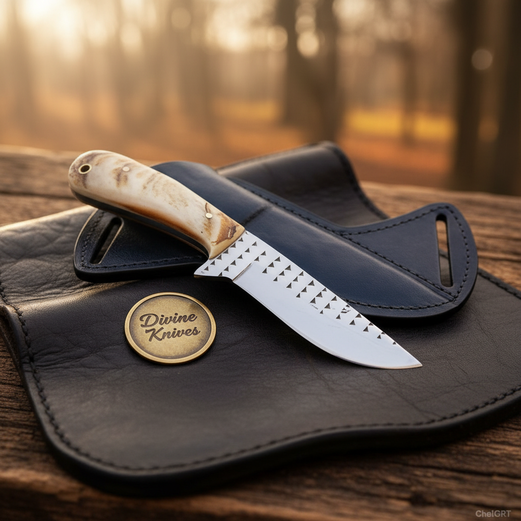 Bone Handle Cowboy Skinner with Pyramid File Work for Cowboy Style Collectors