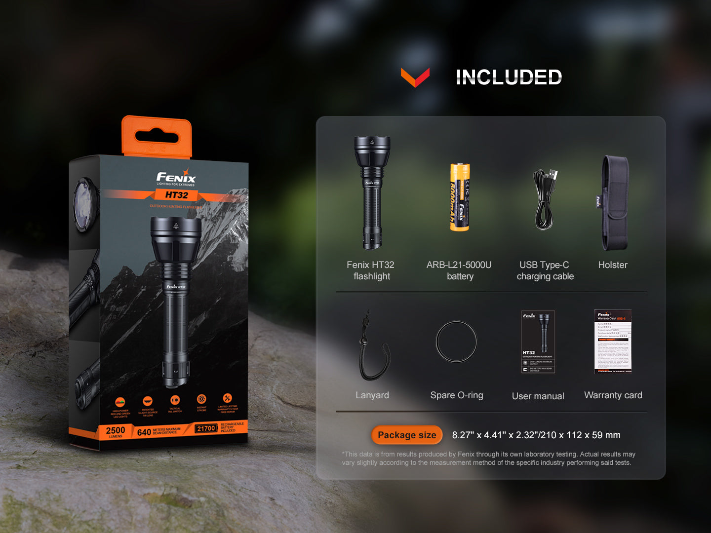 Fenix HT32 Hunting Flashlight with Red &amp; Green Output