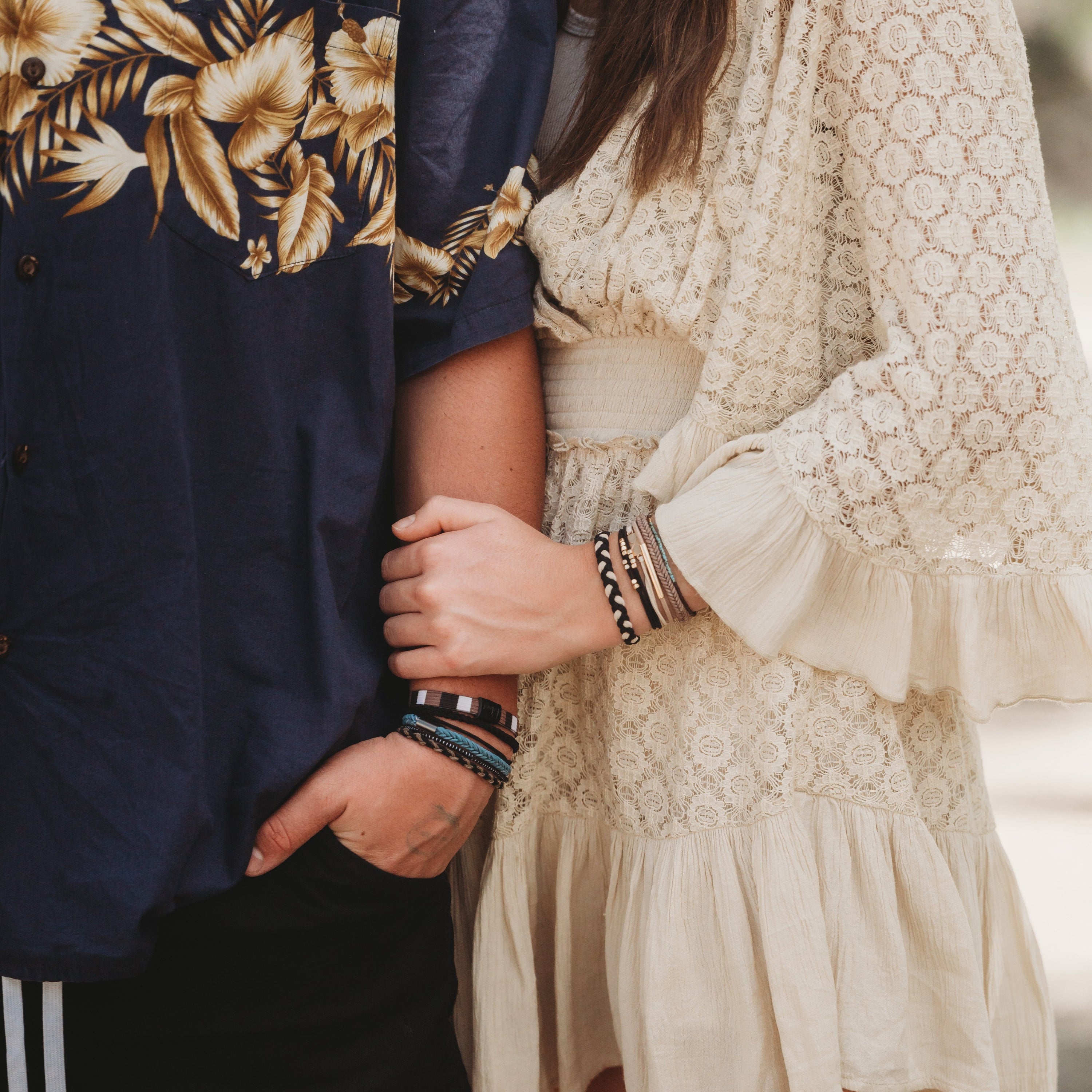 "Focus" Blacks and Golds with Arrow Charm Hair Tie Bracelets