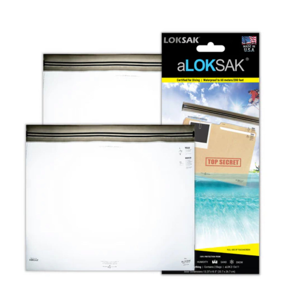 LOKSAK Element Proof Bag 13" x 11" waterproof, dust proof, ruggedized &amp; tactical