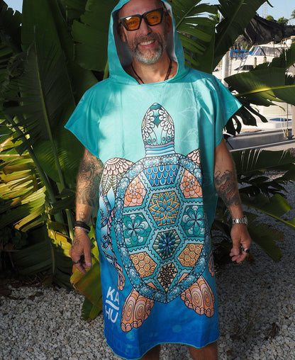 Honu - Green Sea Turtle Towel Poncho (Regular)