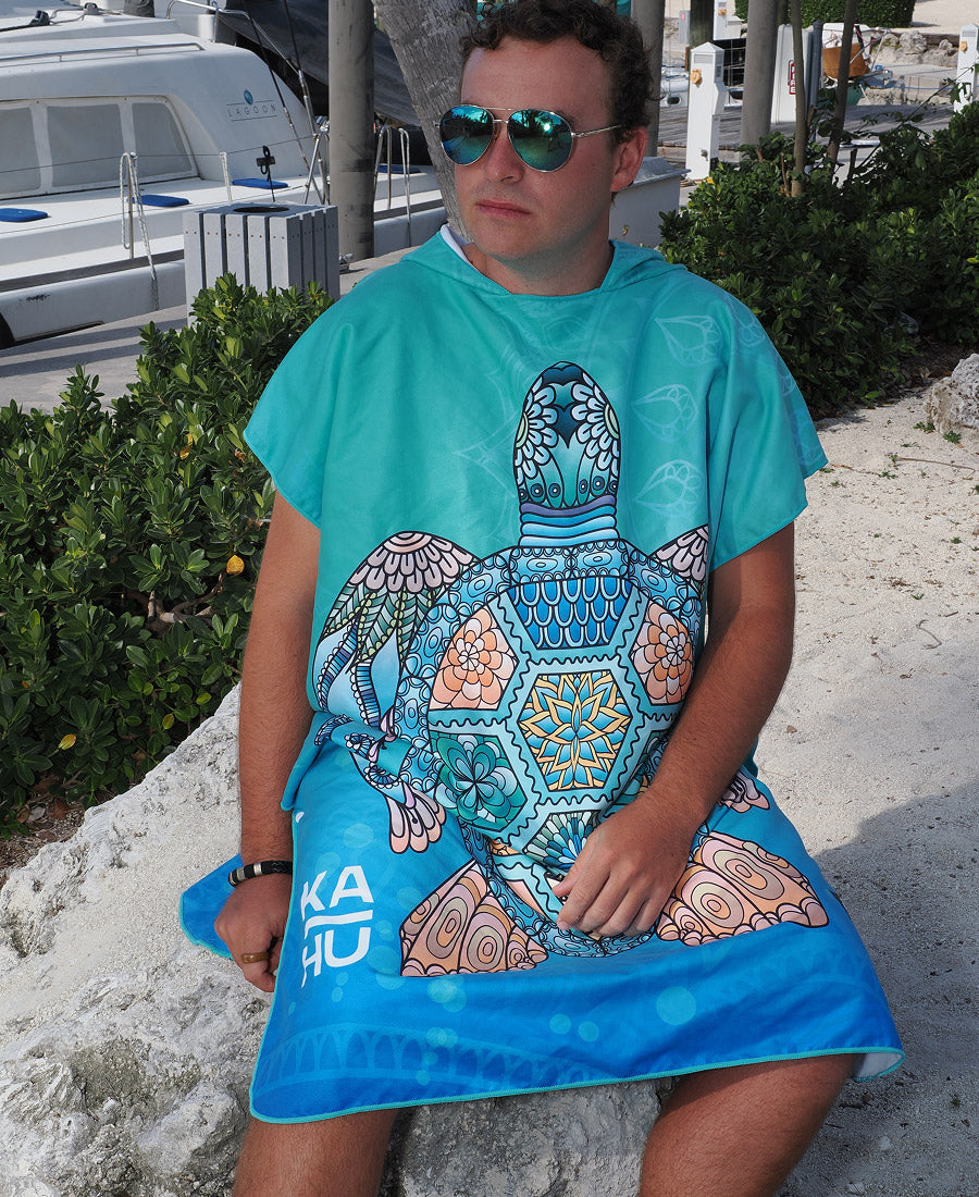 Honu - Green Sea Turtle Towel Poncho (Regular)