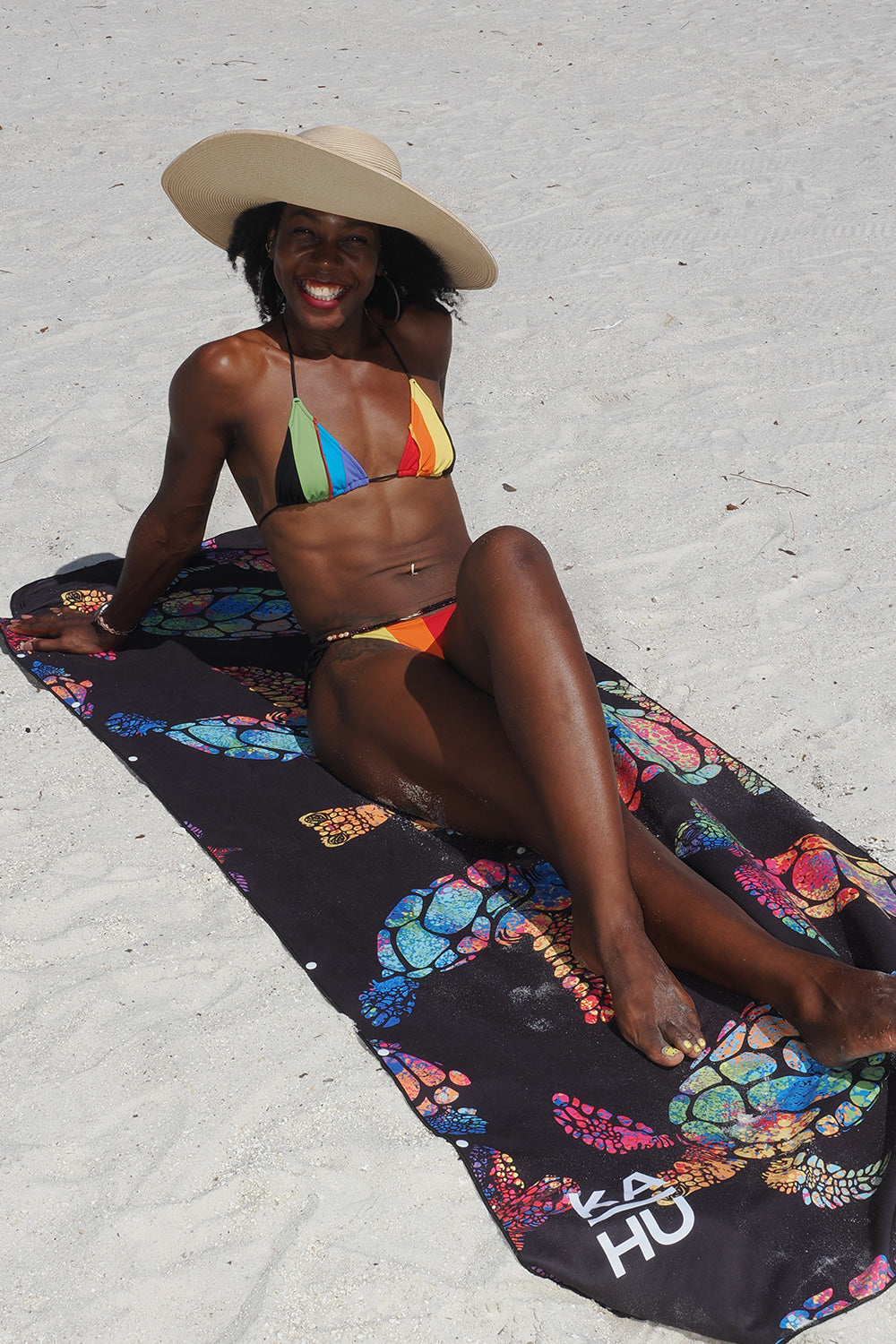 Anuenue - Rainbow Turtle Towel Poncho (Regular)