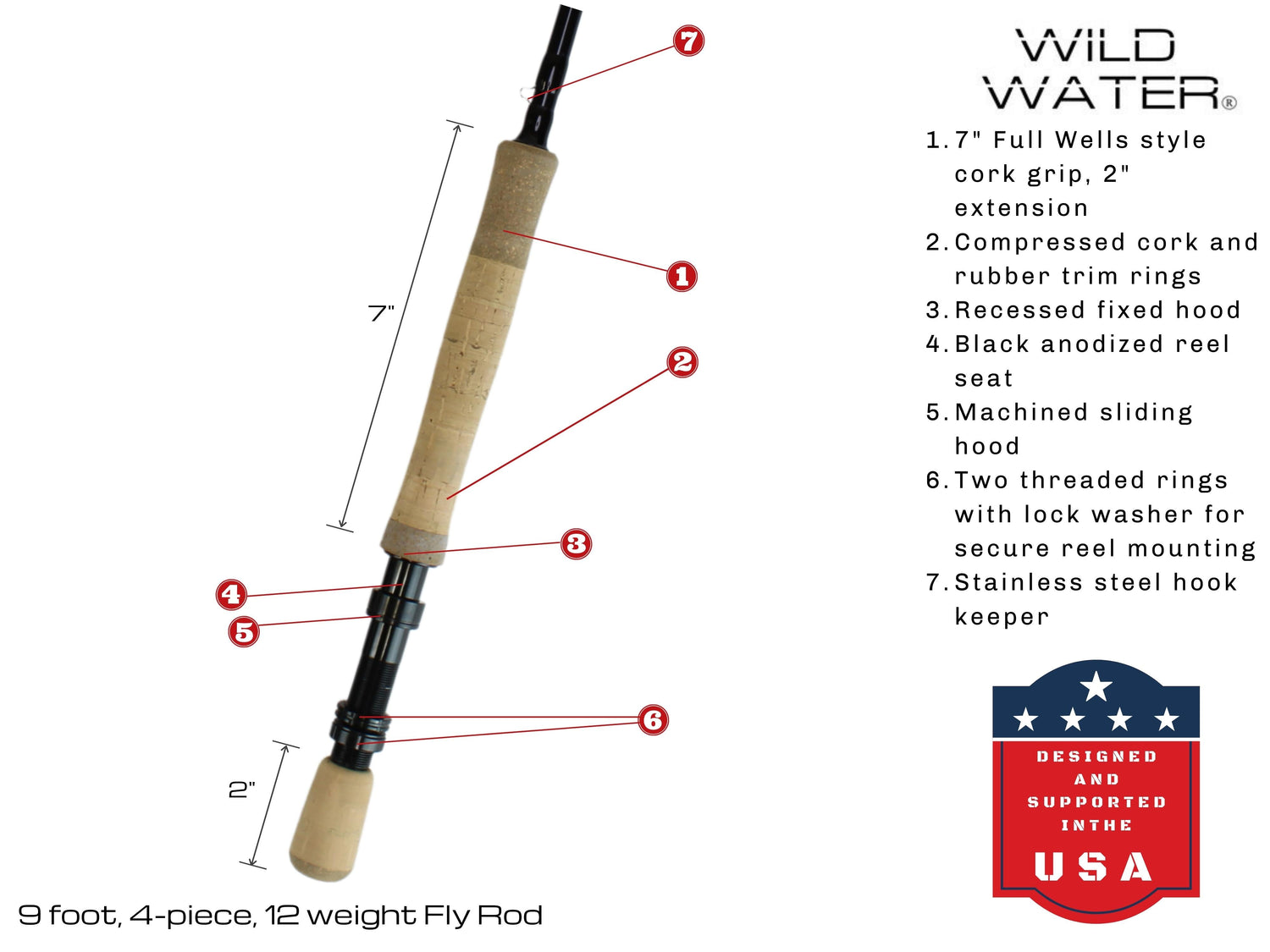 Deluxe Fly Fishing Kit, 12wt Rod | 9ft | 4-piece | Wild Water Fly Fishing