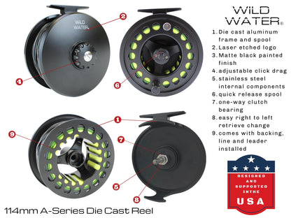 Deluxe Fly Fishing Kit, 12wt Rod | 9ft | 4-piece | Wild Water Fly Fishing
