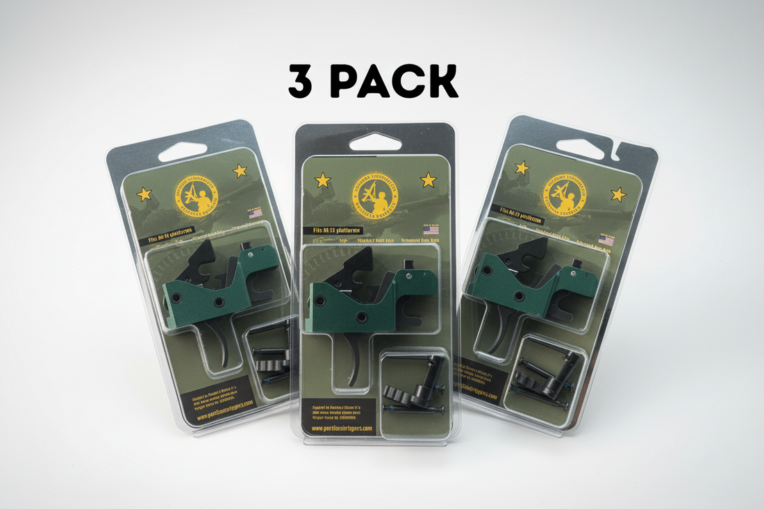 3 pack Partisan Forced-Reset Drop-In Cassette Trigger FRT – AR-15 Platform (USA-Made)