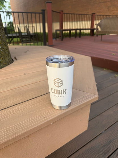 Cubix Outdoors 20oz Insulated Tumbler with Sliding Lid — Stainless Steel, Keeps Drinks Hot or Cold