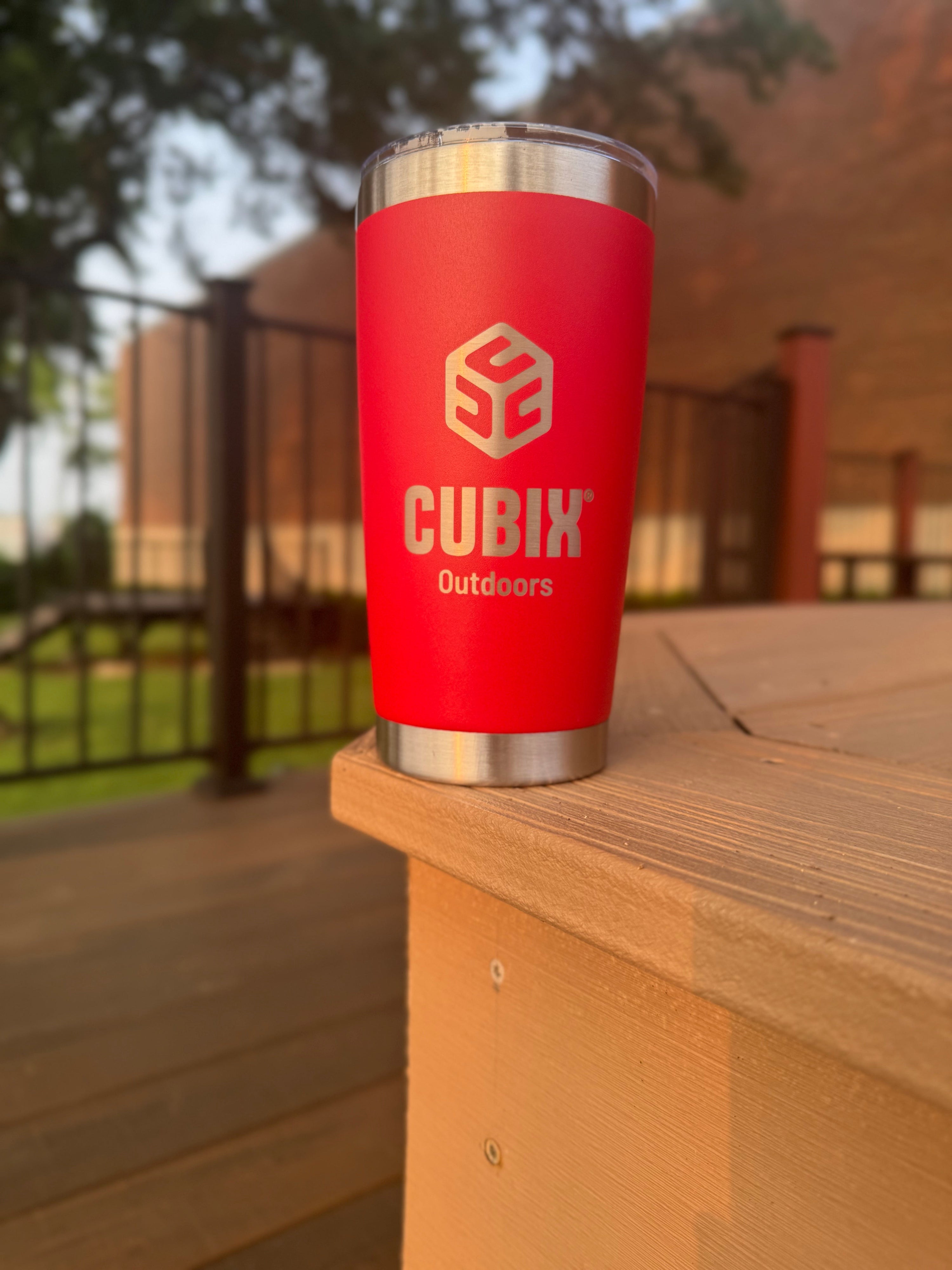 Cubix Outdoors 20oz Insulated Tumbler with Sliding Lid — Stainless Steel, Keeps Drinks Hot or Cold