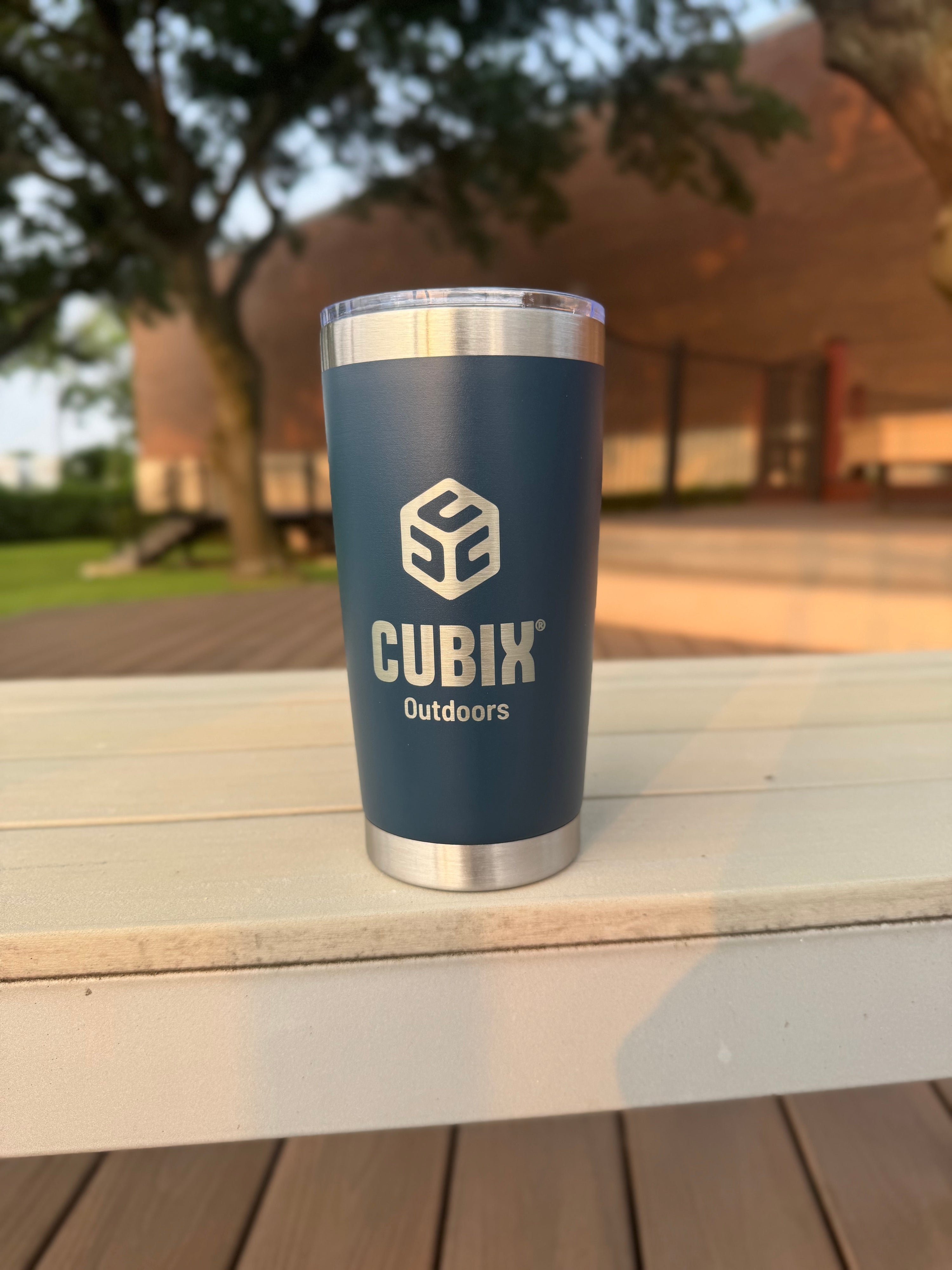 Cubix Outdoors 20oz Insulated Tumbler with Sliding Lid — Stainless Steel, Keeps Drinks Hot or Cold