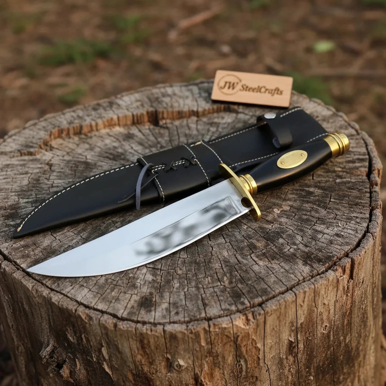 Classic American Clip Point Bowie Knife Fixed Blade 9 Inch Hunting Knife with Guard