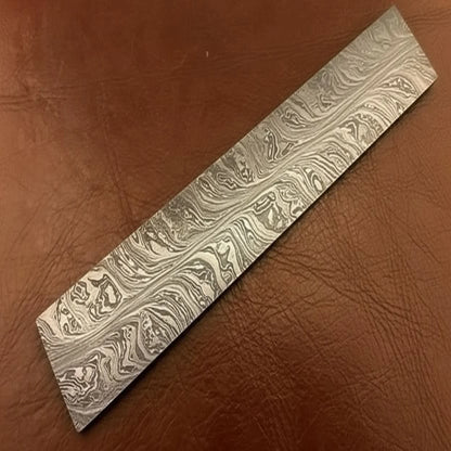 Steelwisp Damascus Bar Rod 7" Premium Flat Billet Bar Pattern Welded Blank for Knife and Tool Making