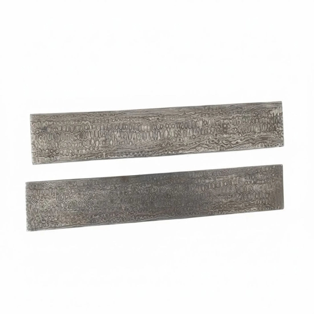 12 Inch Damascus Steel Billet Bar Pair 2 Inch Wide Pattern Welded Bladesmith Stock for Knife Making