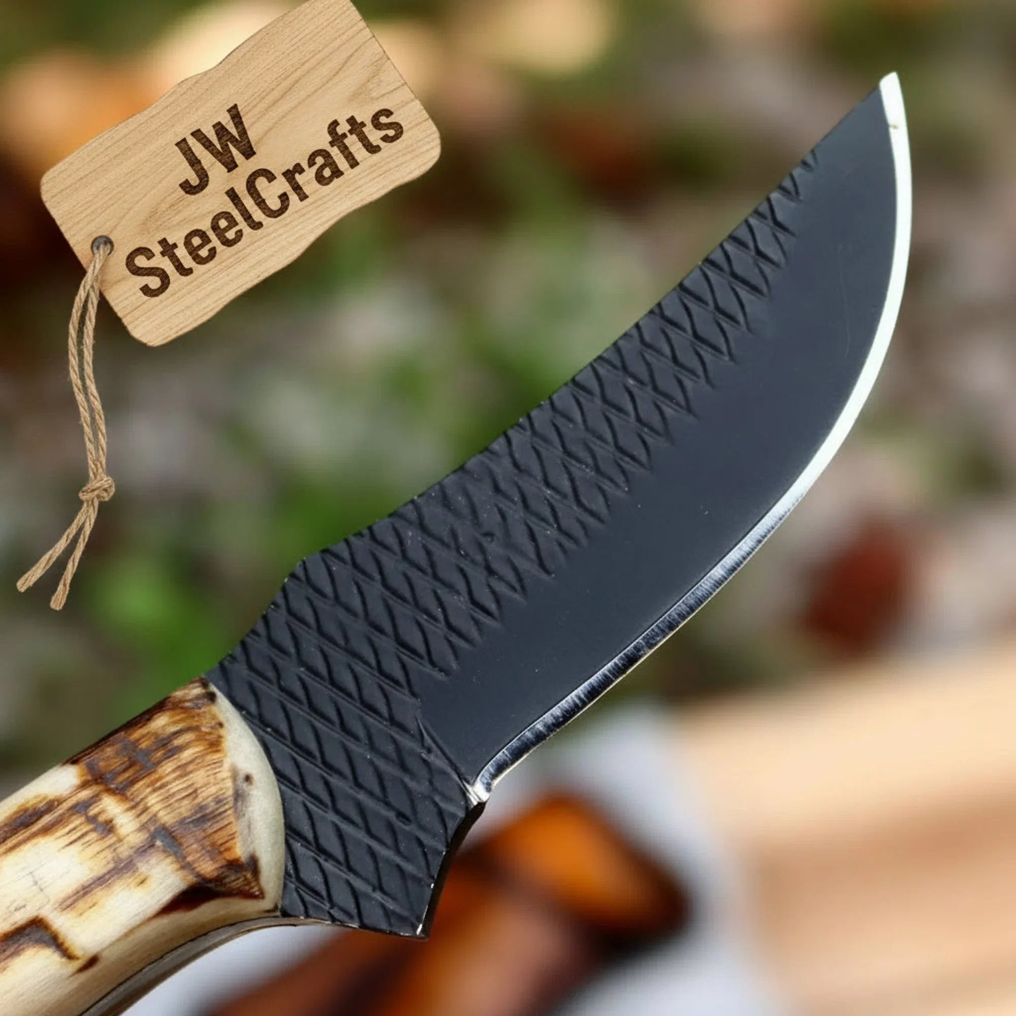 Ironstag Cowboy Knife 8" Handmade Carbon Steel Stag Horn Handle