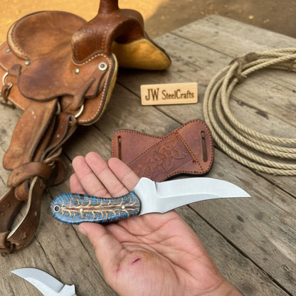 Antler Ridge Skinner Knife 8" Handmade Damascus Stag Horn Handle