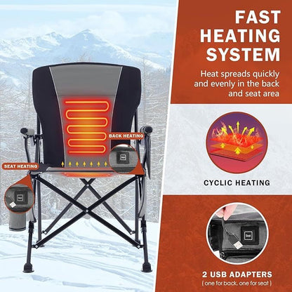 LITEGUEST Heated Folding Chair – USB Heated Outdoor Seat