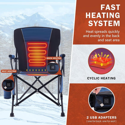 LITEGUEST Heated Folding Chair – USB Heated Outdoor Seat