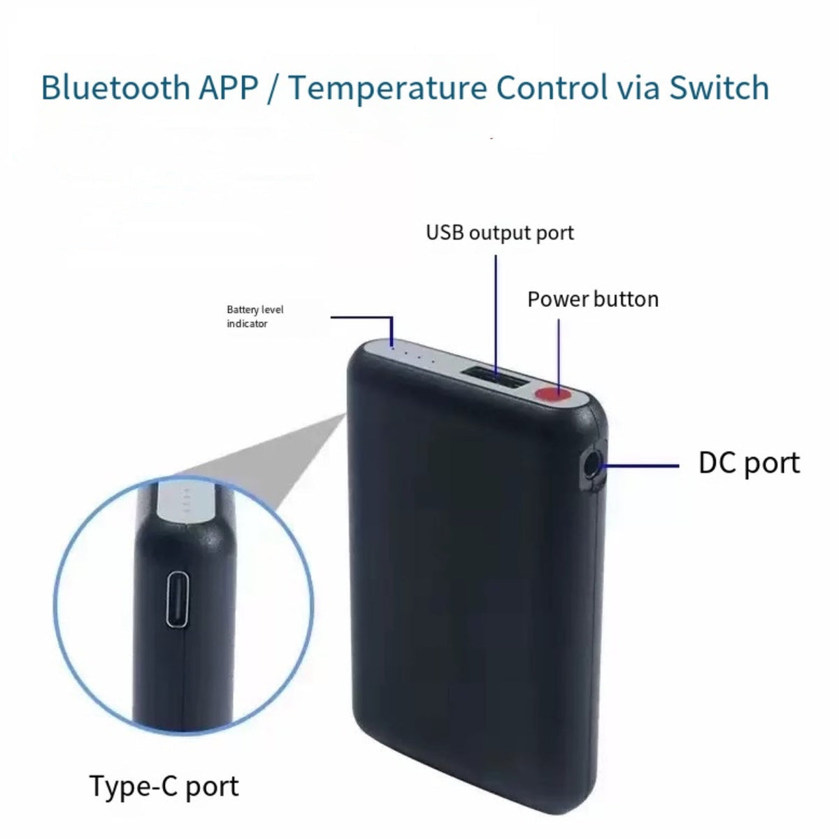 LITEGUEST Mini 5000mAh Power Bank Set with 3 Heat Levels &amp; App Control