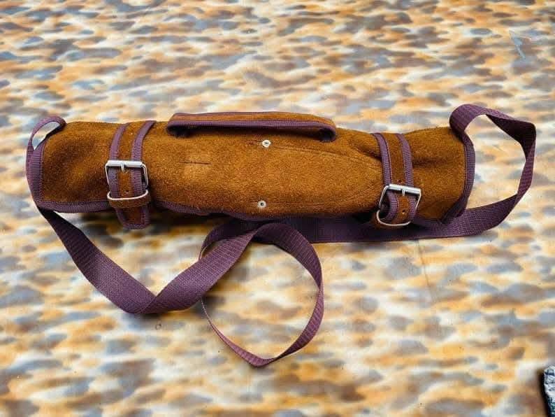 Bone Handle Caping Knife Set with Tooled Leather Roll Case