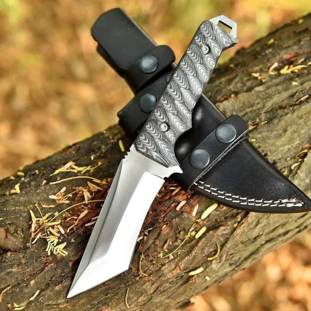 Upswept D2 Tanto Knife with Textured Handle