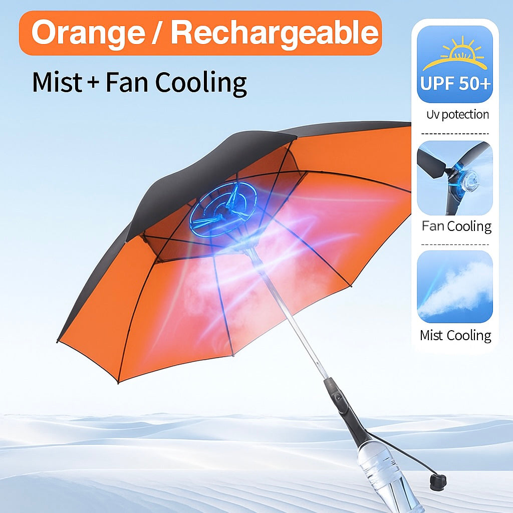 LITEGUEST Cooling Fan Umbrella | Mist Spray &amp; UPF50+ Protection