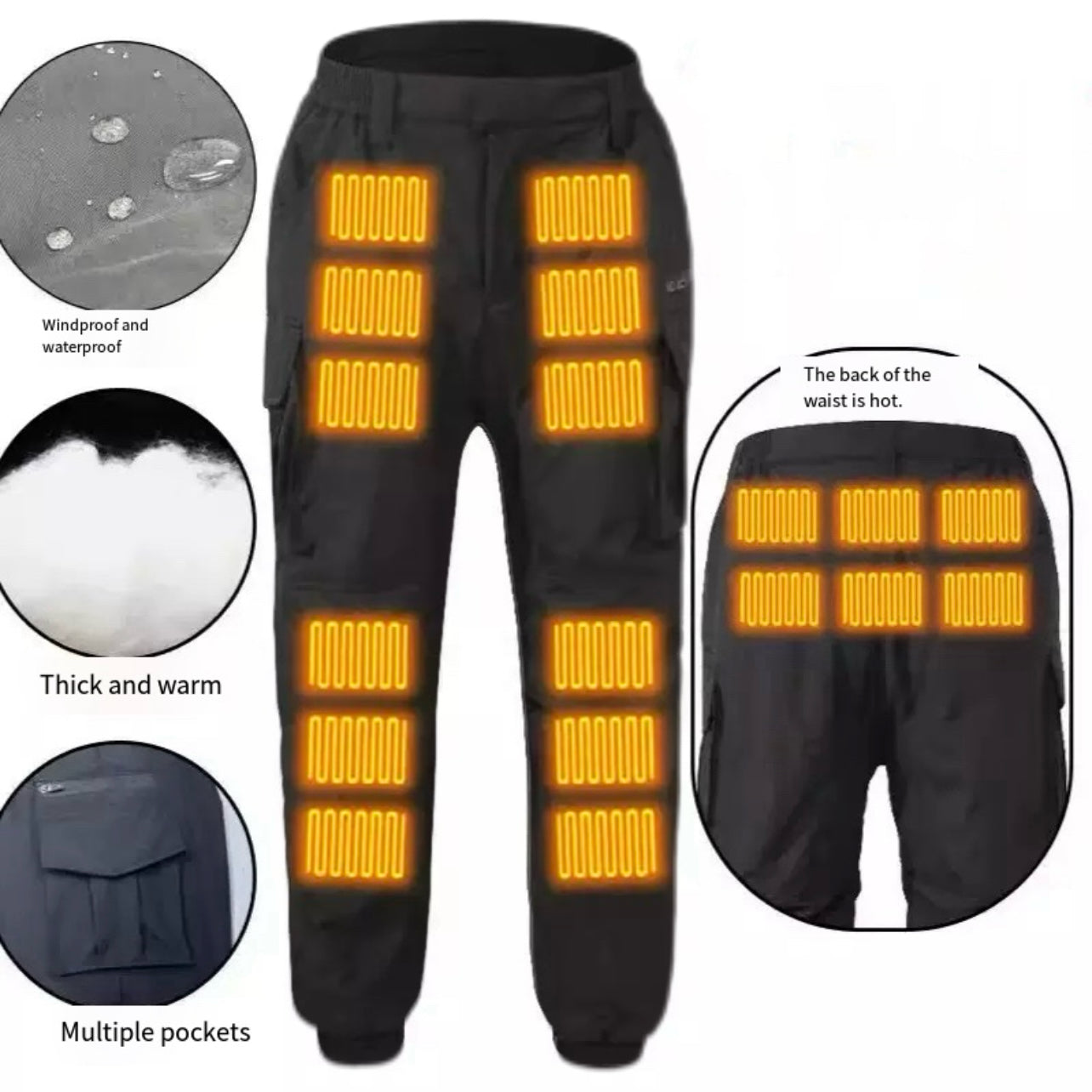 LITEGUEST 18-Zone Heated Pants for Extreme Cold Riding &amp; Skiing