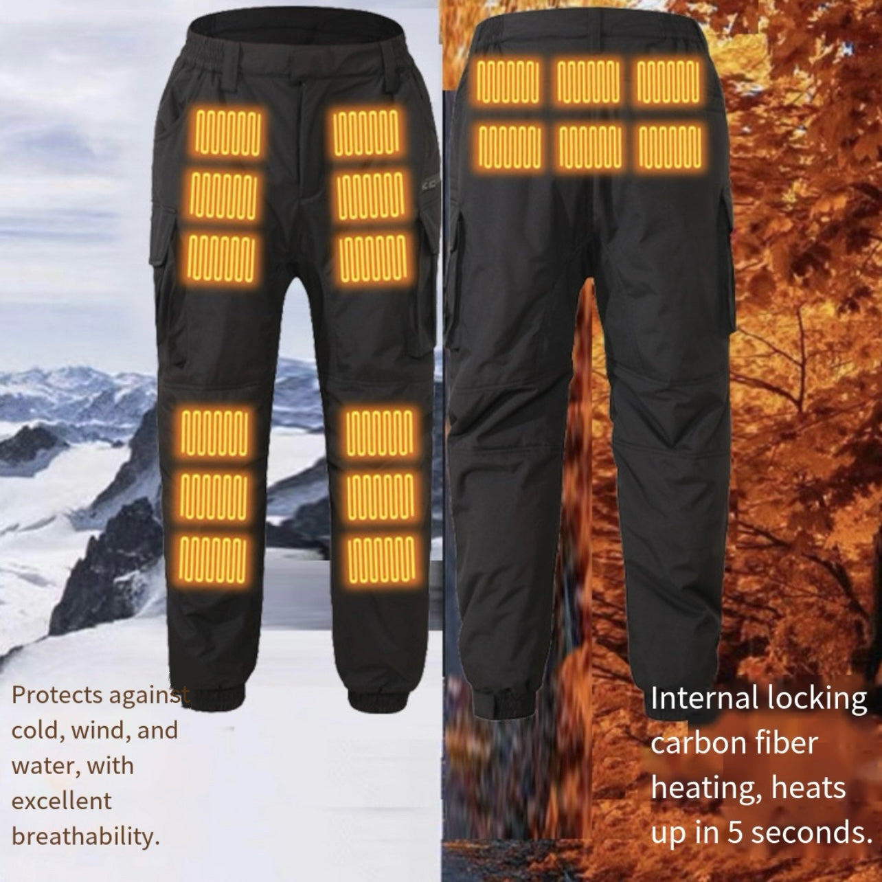 LITEGUEST 18-Zone Heated Pants for Extreme Cold Riding &amp; Skiing