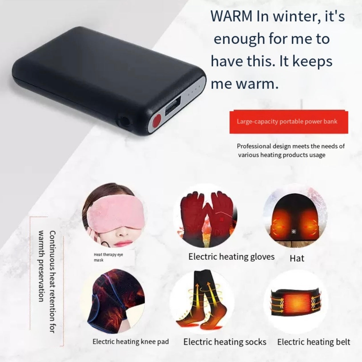 LITEGUEST Mini 5000mAh Power Bank Set with 3 Heat Levels &amp; App Control